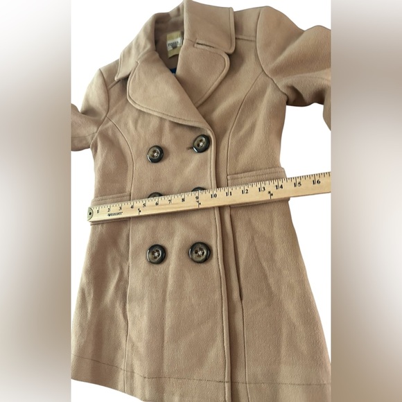 Fossil Tan Peacoat Wool Blend Size XS "50% Modern 50% Vintage" Button Closure - Picture 12 of 13